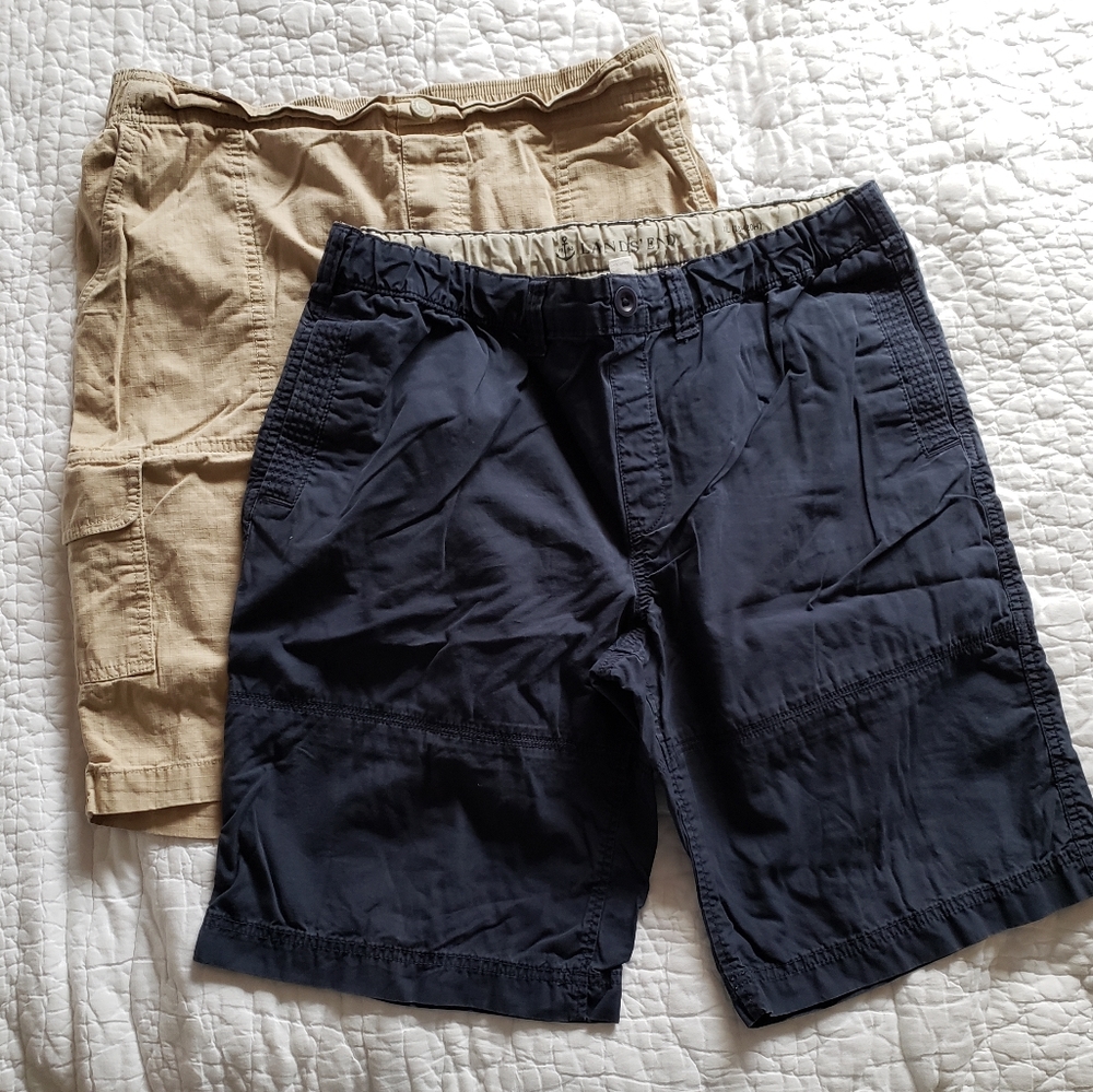 2 Pair Lands' End Husky Shorts